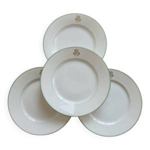 4 assiettes monogrammées