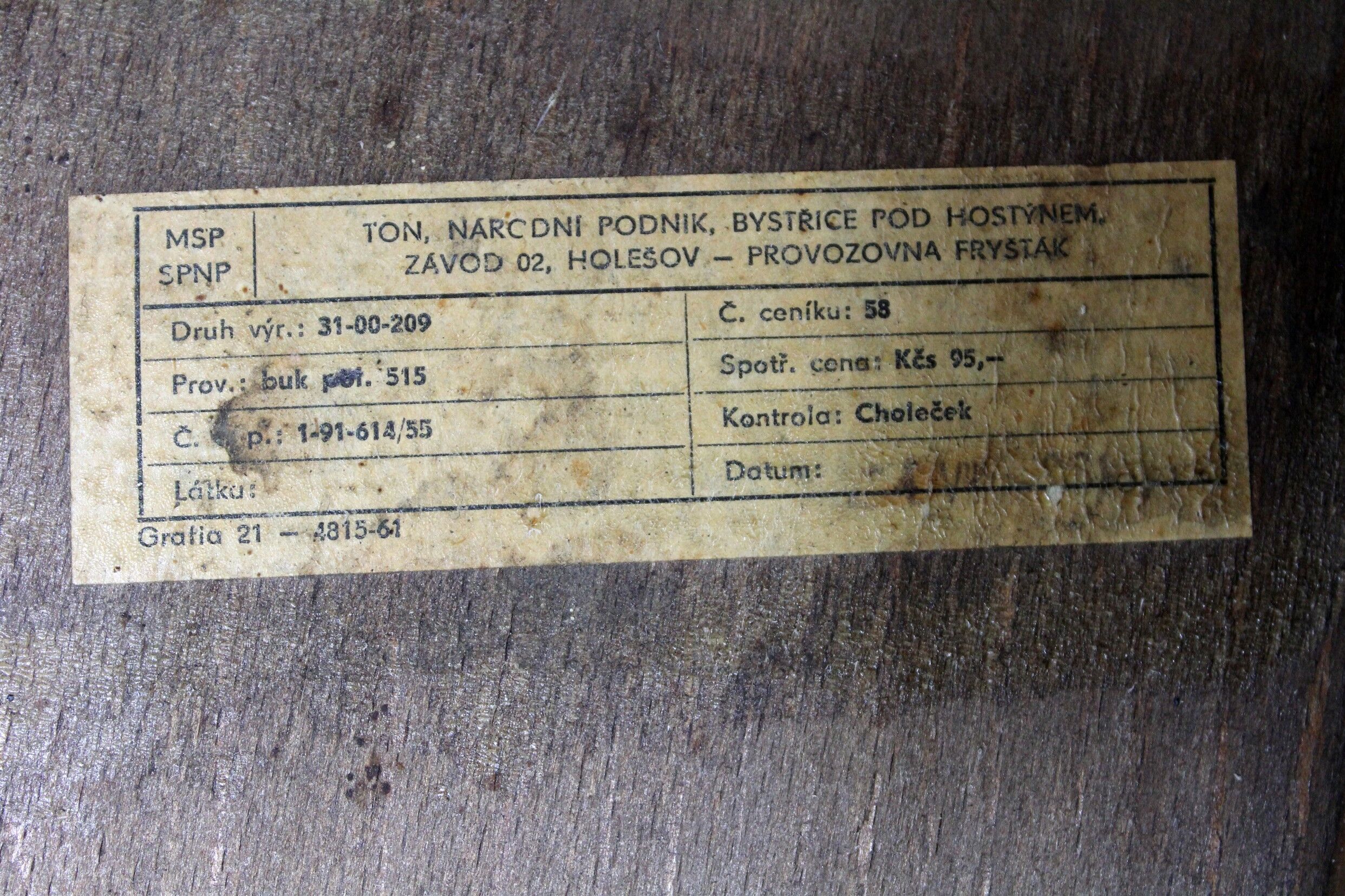 Set of 4 wooden chairs by Oswald Haerdtl for ton, 1950s, no. 515