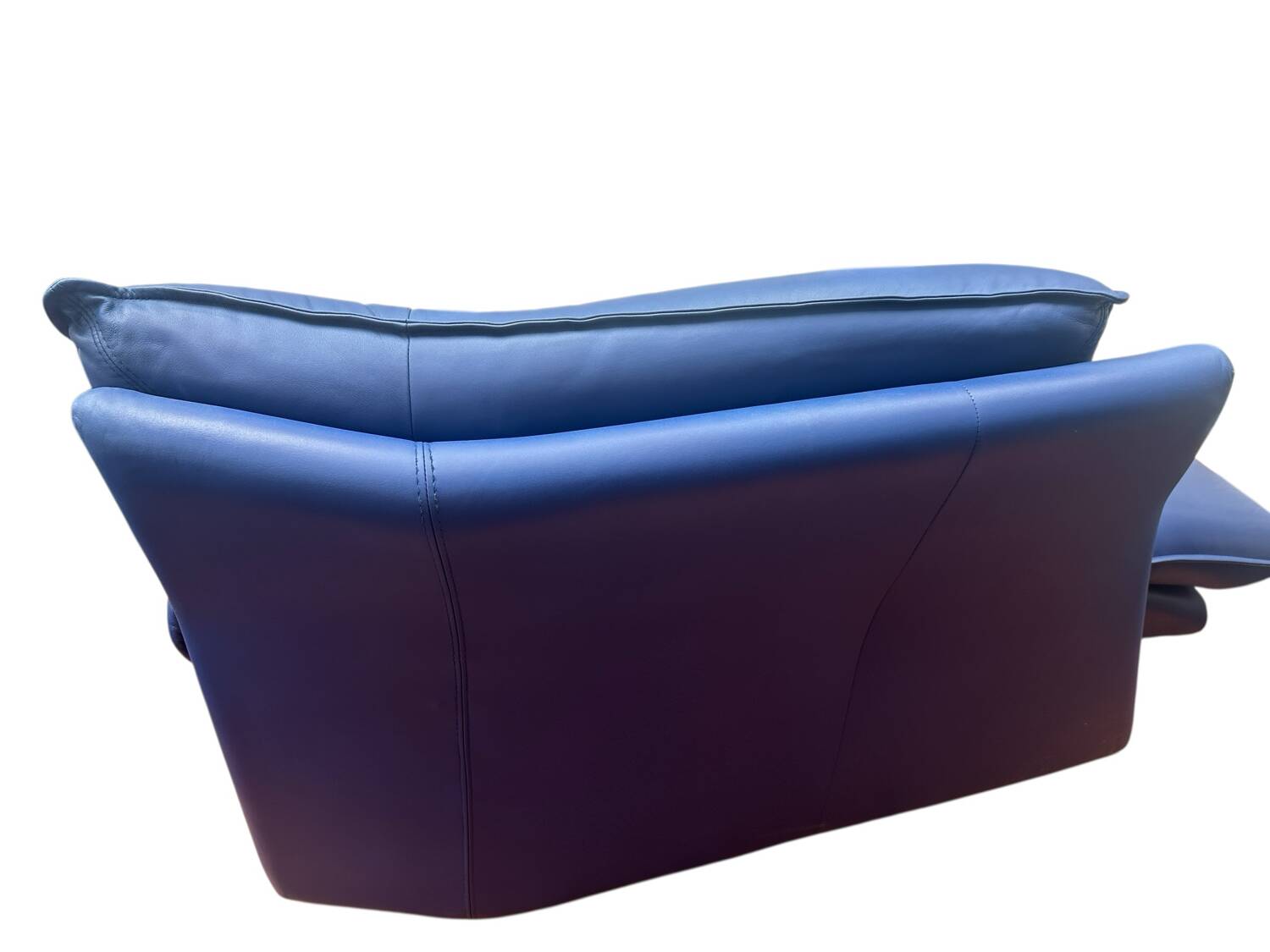 Méridienne et pouf en cuir de Nicoletti, Italie, années 1980.