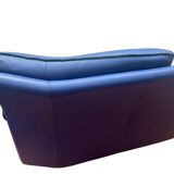 Méridienne et pouf en cuir de Nicoletti, Italie, années 1980.