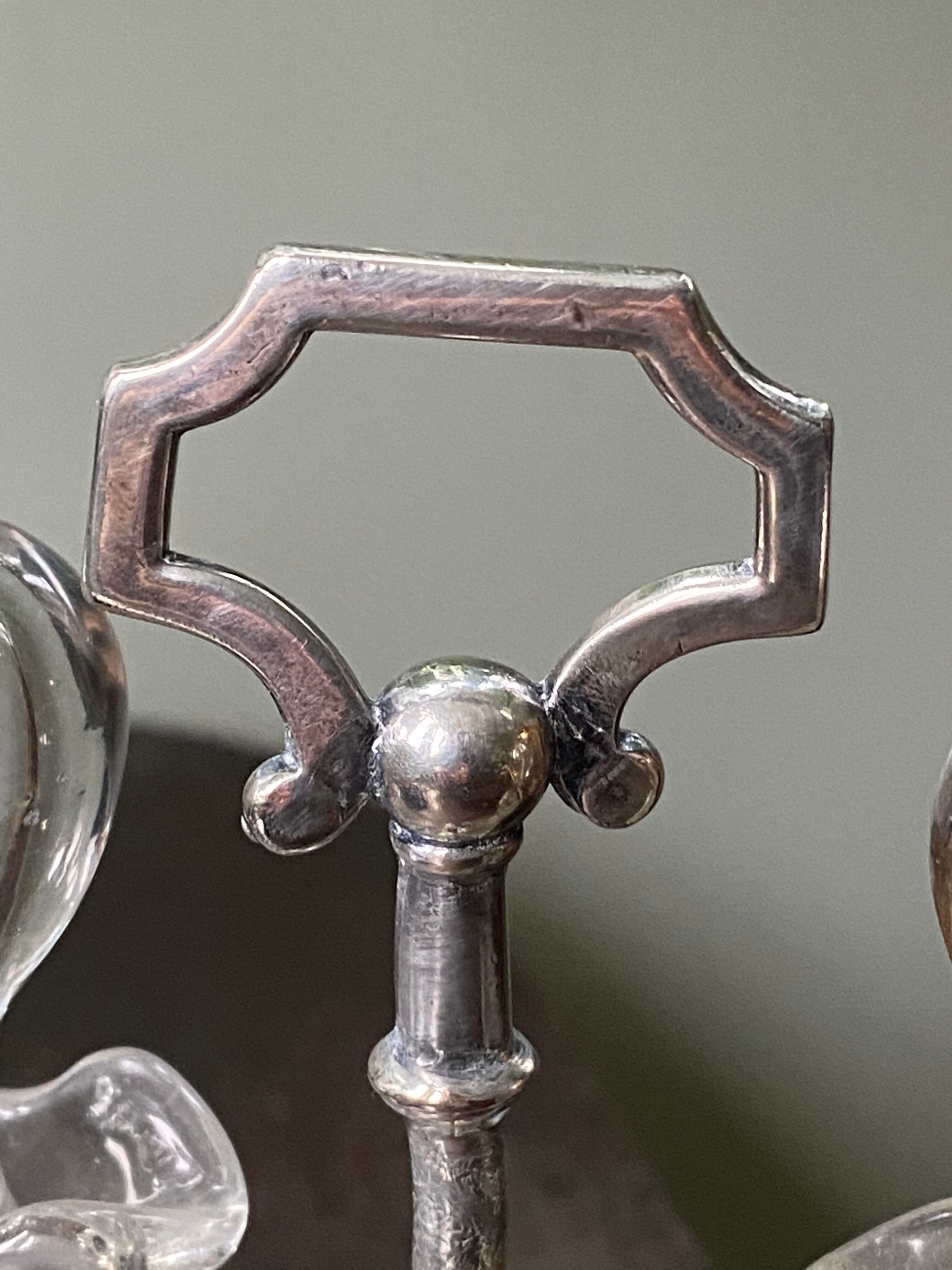 Former servant oil and vinegar silver and cut glass