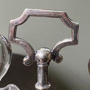 Ancien serviteur huile et vinaigre argent et verre taillé