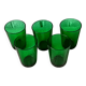 5 glasses 15 cl Retro emerald green tempered glass France