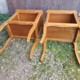 Pair of bedside nightstands with vintage wooden case