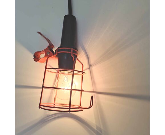 Lampe baladeuse d’atelier industrielle métal orange Atrow