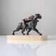 Ariadne and the Panther, Art Deco Sculpture in Wood and Brass, 1920s