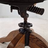 Industrial Oak Swivel Chair, 1900's