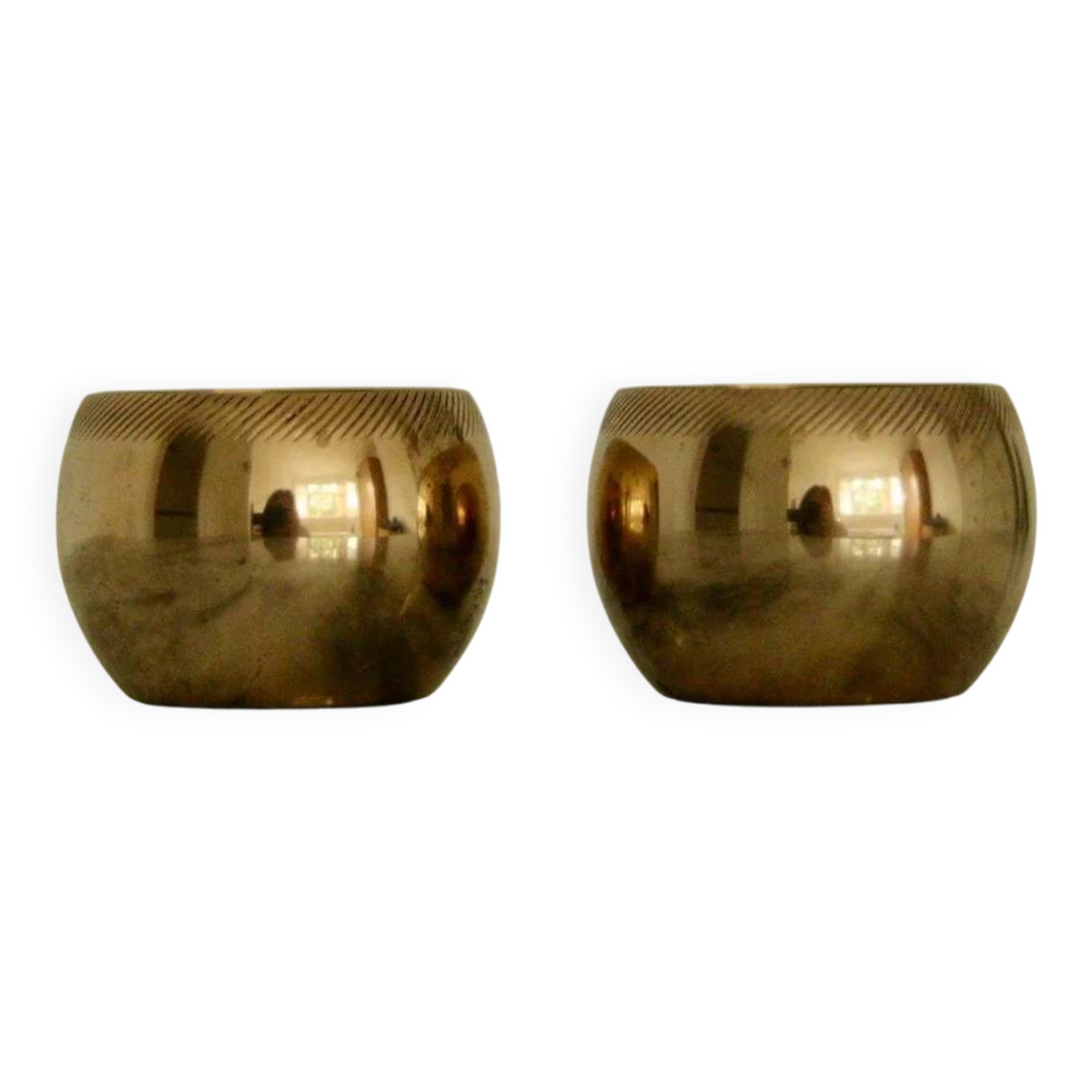 Pair of Swedish brass candlesticks from the mid-century by Skultuna.