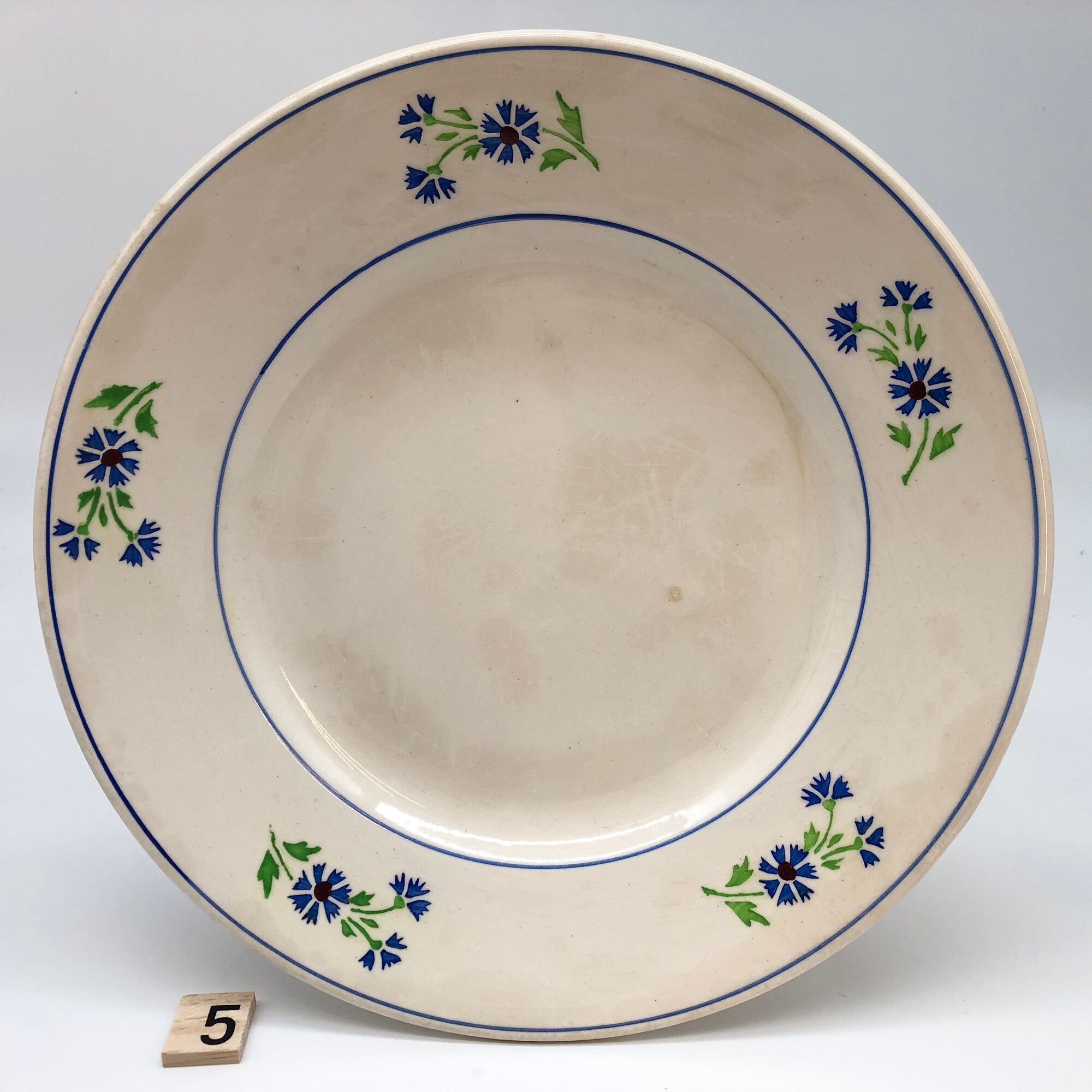 6 plates vintage niderviller model "blueberry"