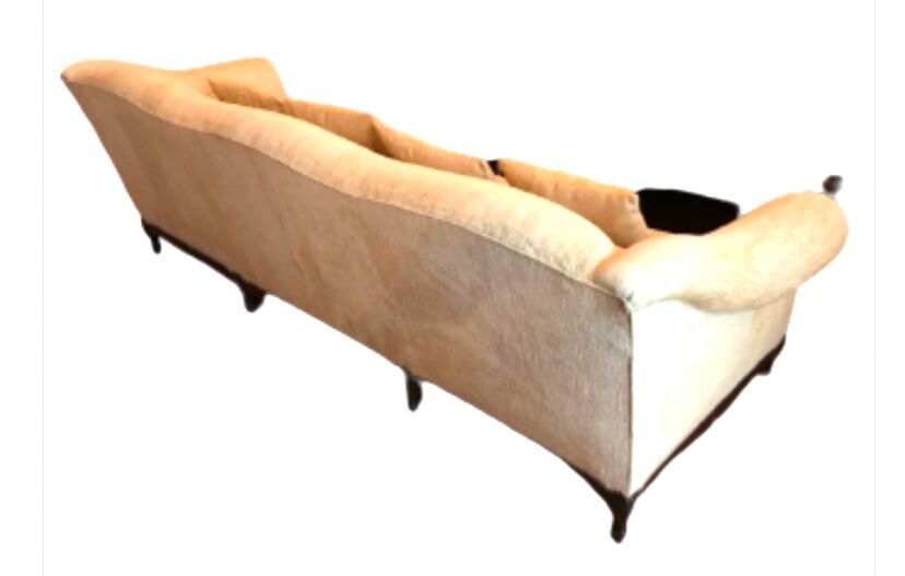 3-seater Louis XV style sofa in off-white cream fabric