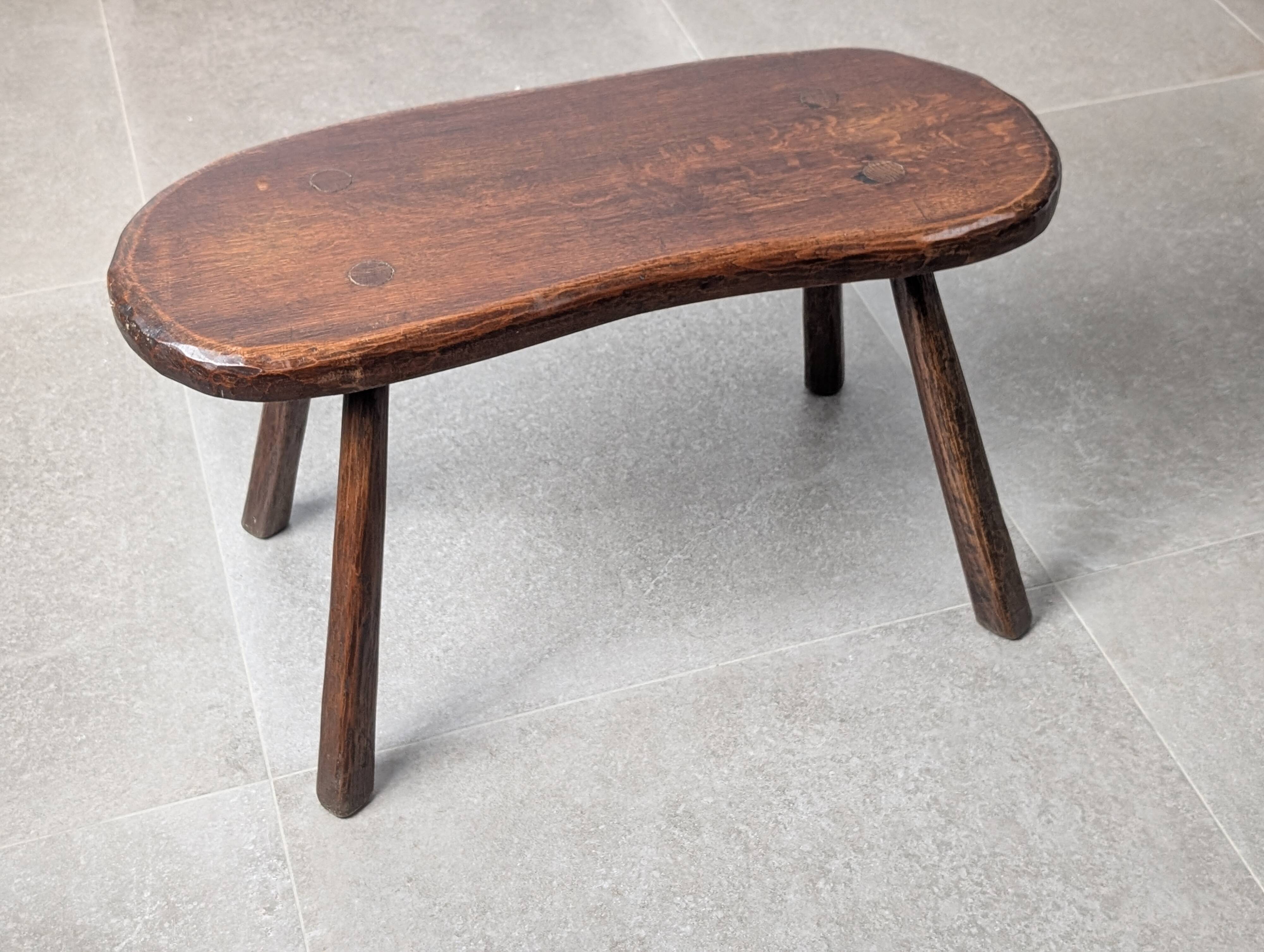 Rustic hand-carved wooden bench with organic shape, 1940s