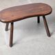 Rustic hand-carved wooden bench with organic shape, 1940s