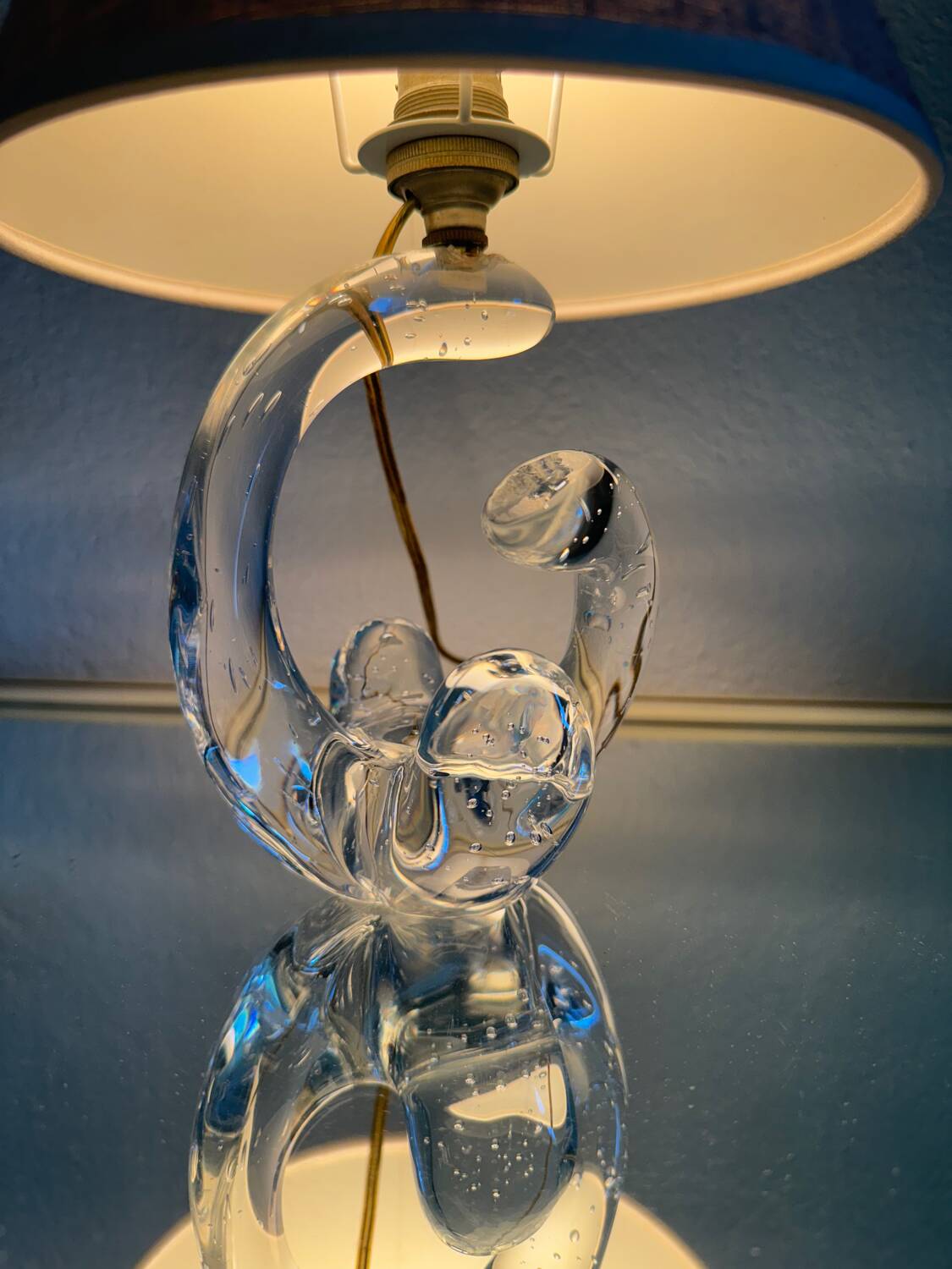 Small Schneider crystal lamp from the 50s