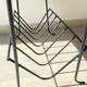 Table d'appoint range vinyles vintage métal marbre