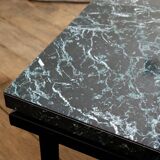 Modernist coffee table in green marbled black Formica