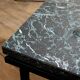 Table basse moderniste en Formica noir marbré vert