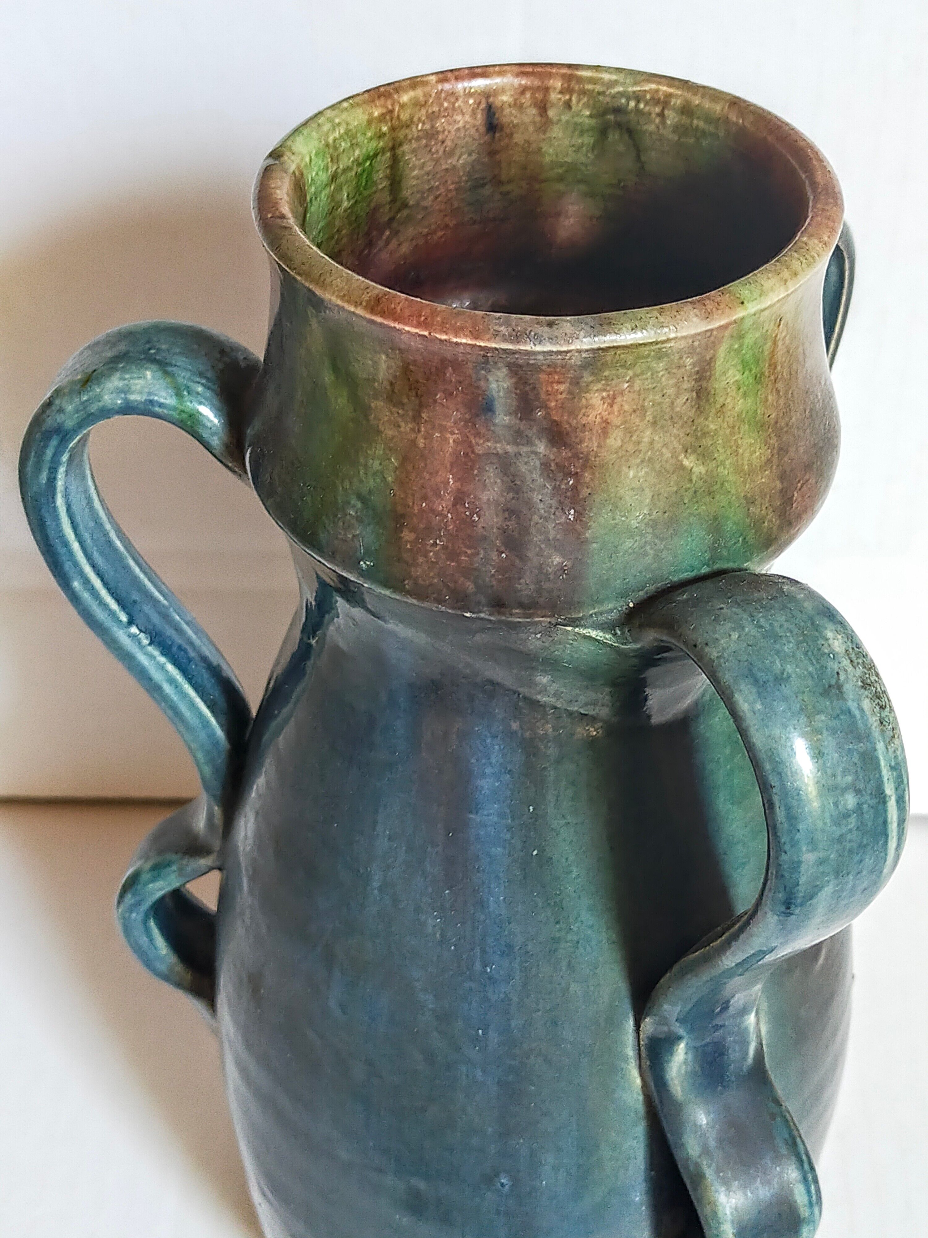 Duo of Flemish pottery of Charles and Auguste Maes early twentieth century