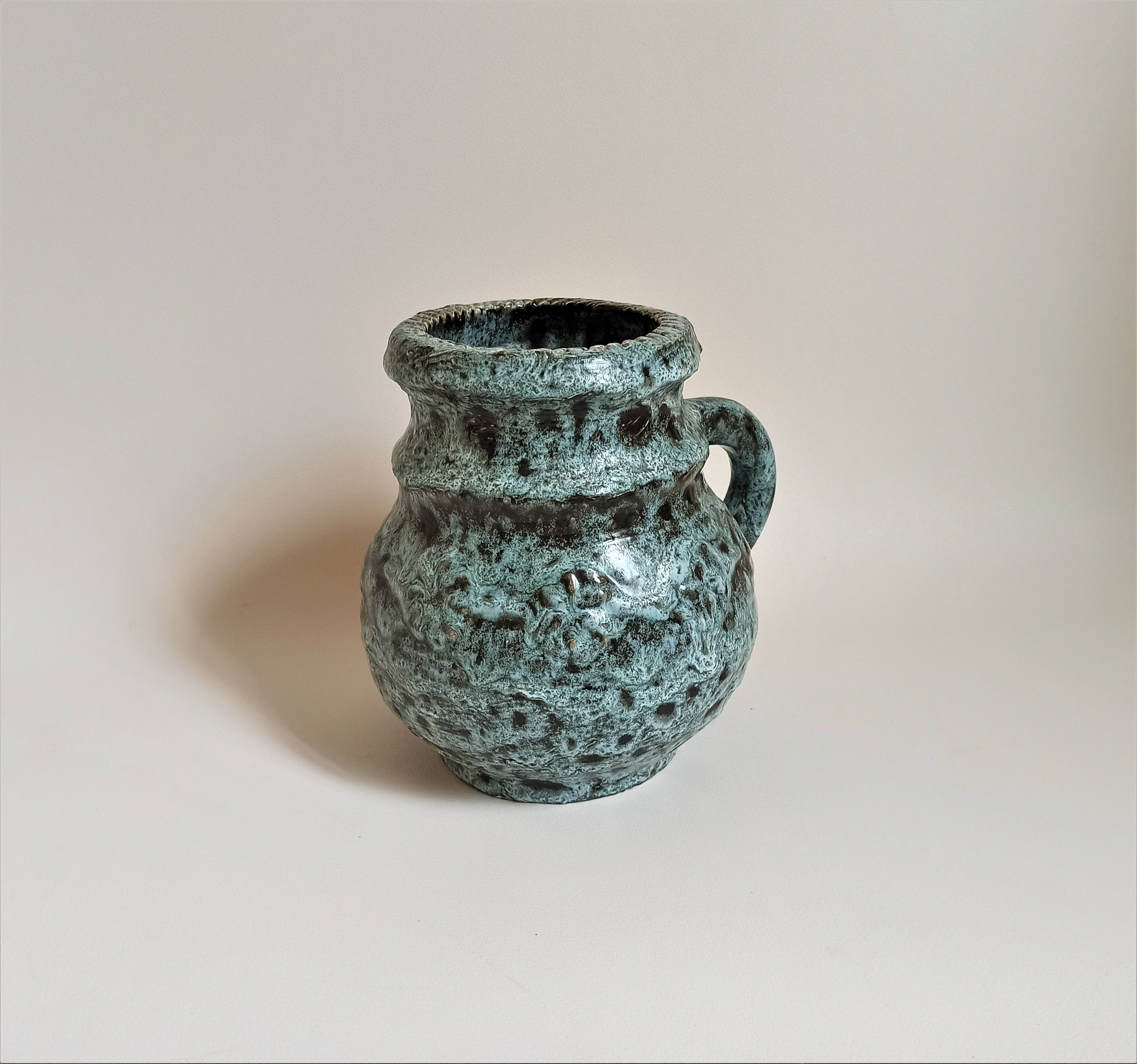 Blue ceramic vase vallauris