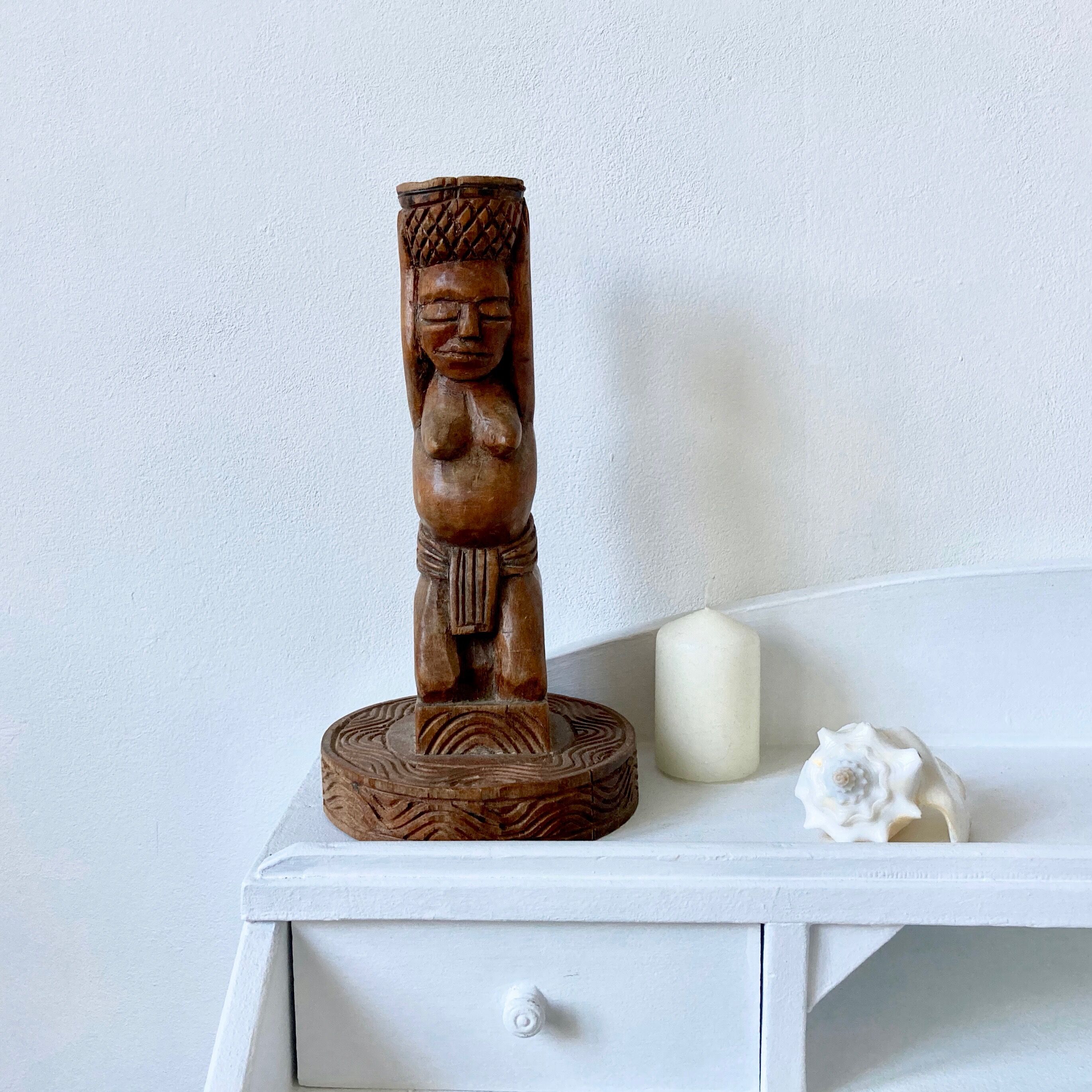 Wooden candle holder