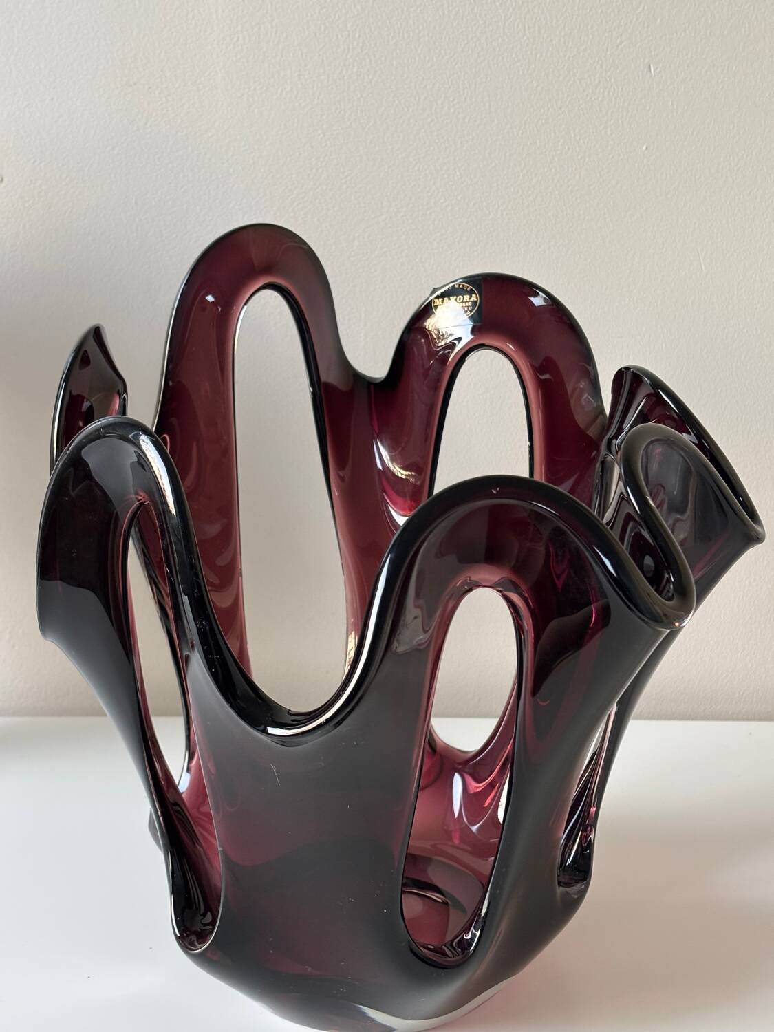 Blown glass vase - art glass - Makora