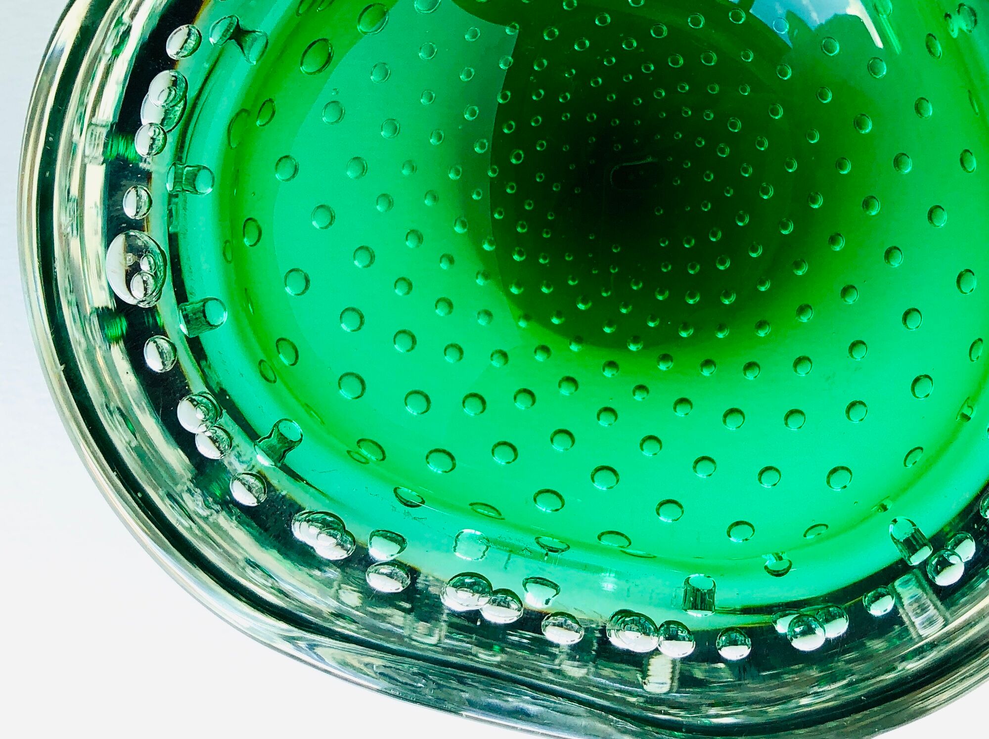 Empty vintage Italian pocket in Murano bullicante glass, 1970