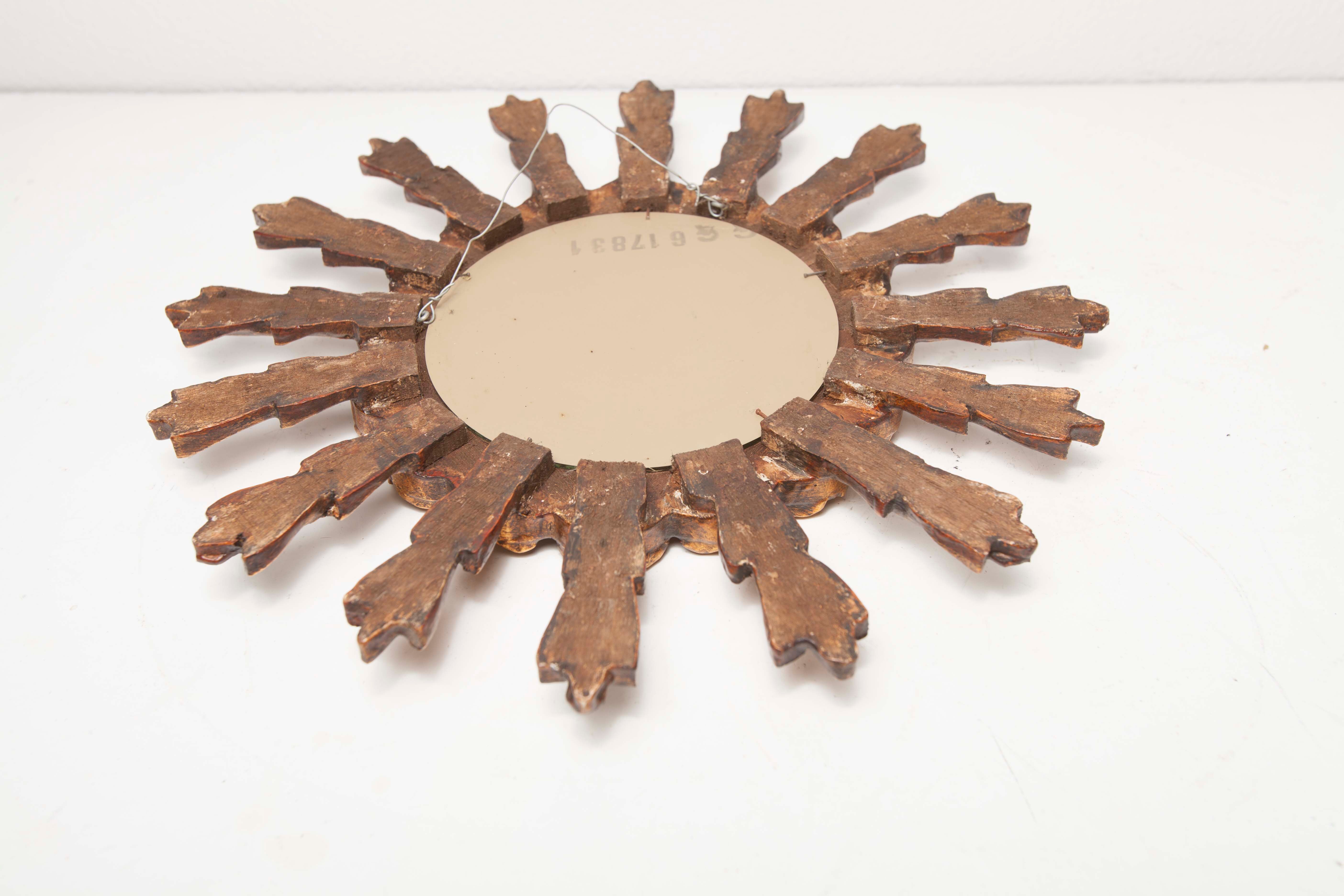 Mirror wood golden sun 50 -  32x32cm