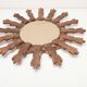 Miroir soleil doré bois 50 - 32x32cm