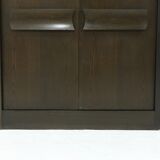 Brutalist Belgian Bar Cabinet in Dark Brown Stained Oak, 1970s