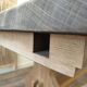Monastery table with extension solid oak wood