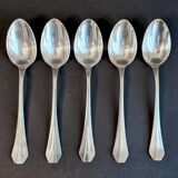 Set of 5 small silver-plated art deco style spoons