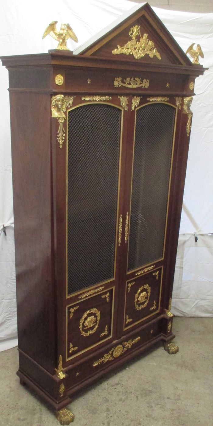 Acajou Library of Cuba Scd Empire decorated with 50 gilded bronzes