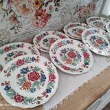 Set of 8 flat plates Sarreguemines model Vence