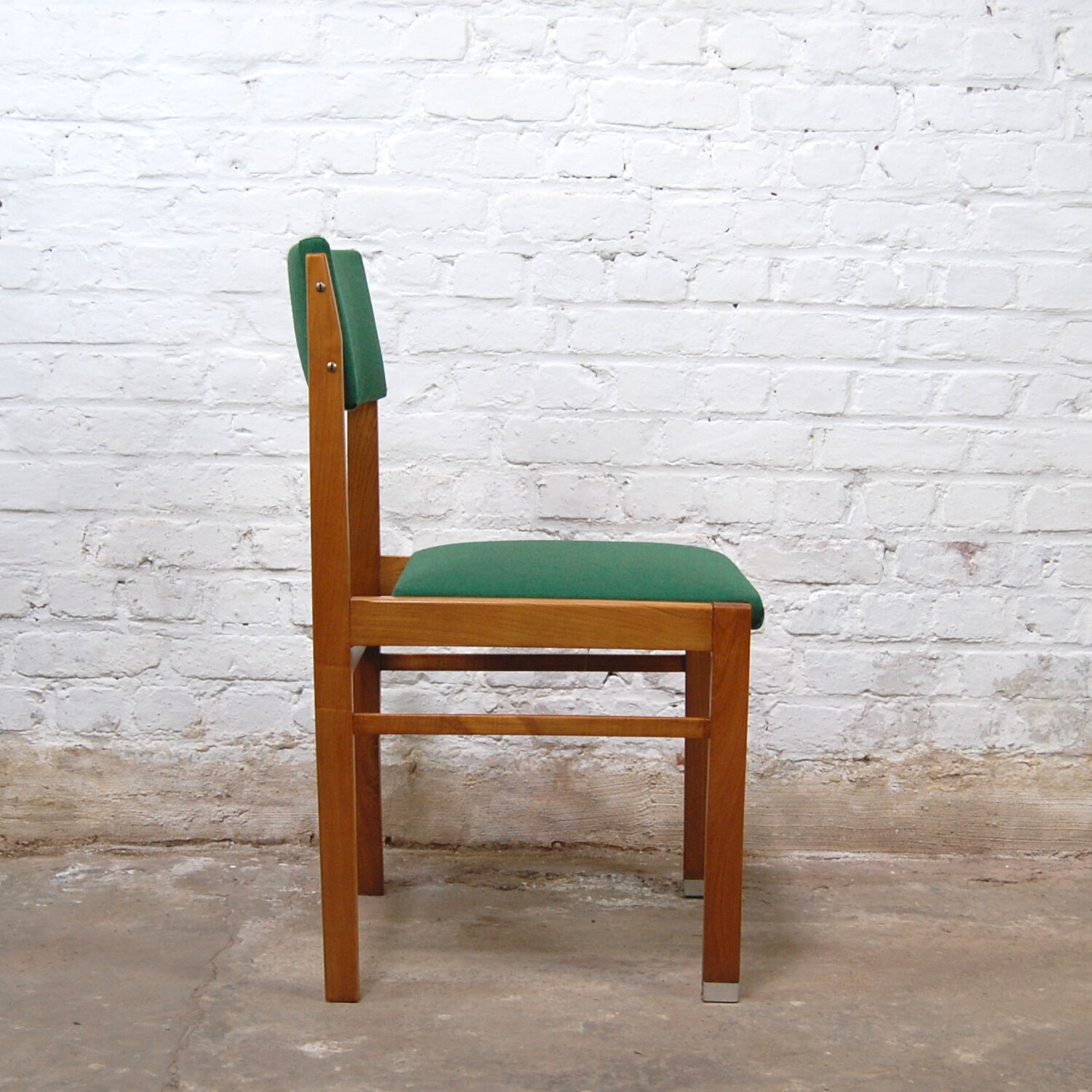 Vintage wooden chair 1960s reupholstered