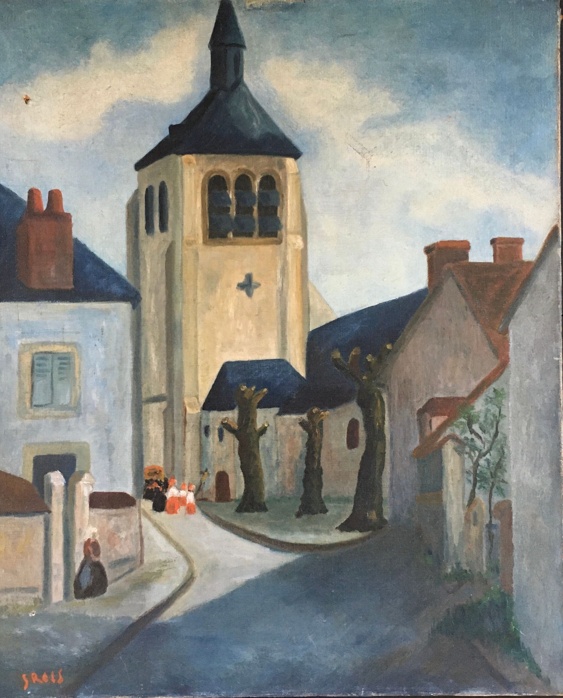 Village scene and procession