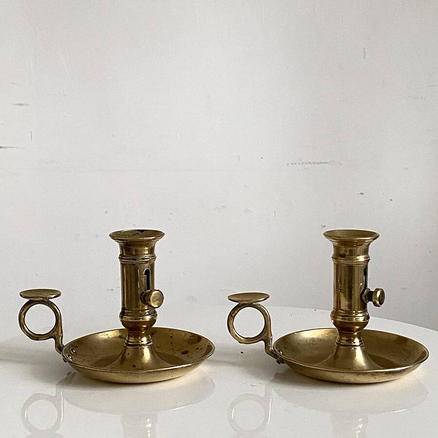 Pair of brass candlesticks
