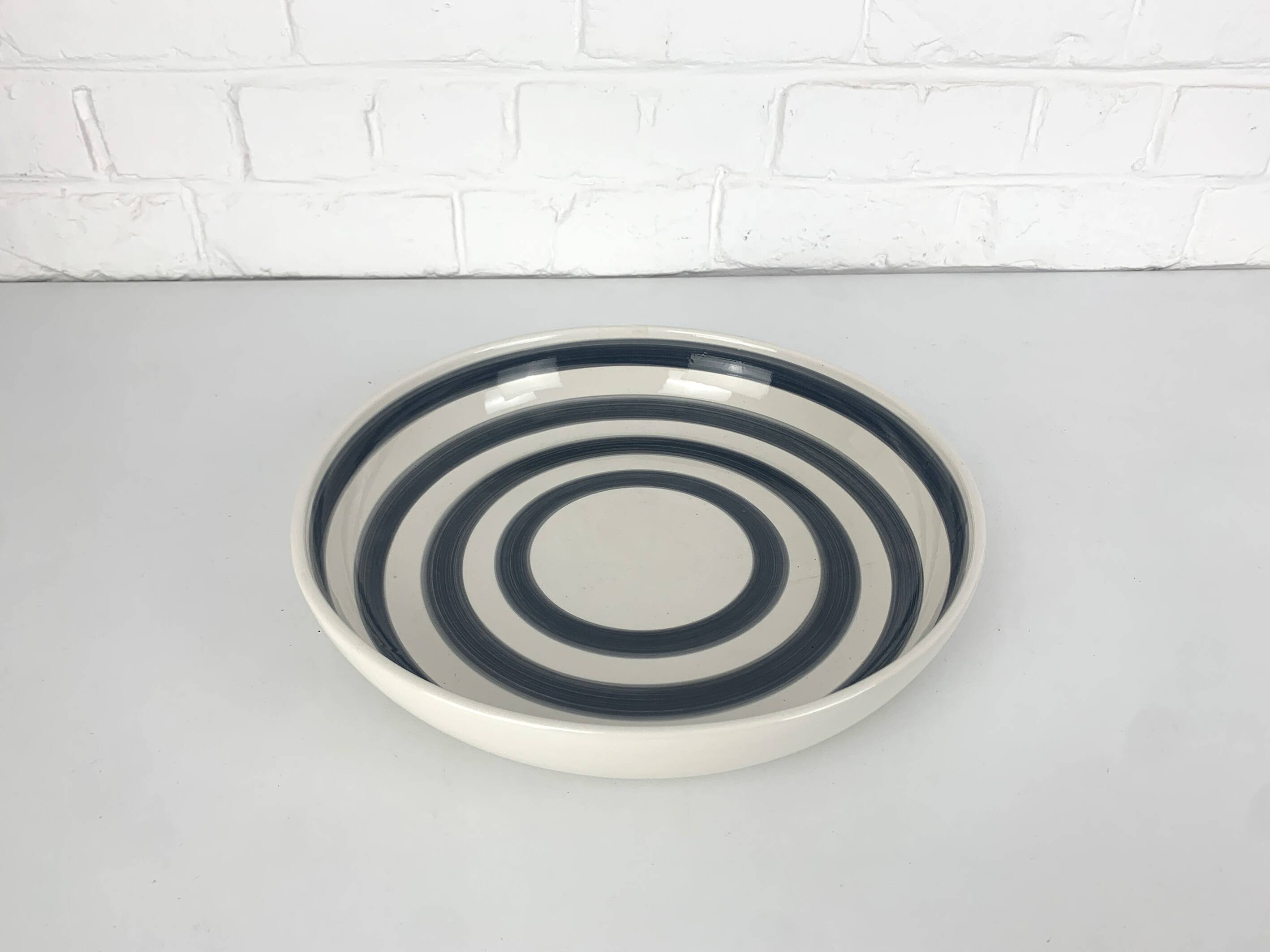 Large ceramic bowl or dish from Kähler, Denmark, striped pattern
