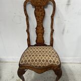 Set of eight Dutch marquetry chairs from the 19th century.