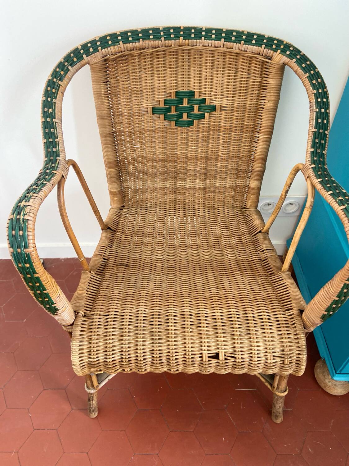Vintage wicker armchair