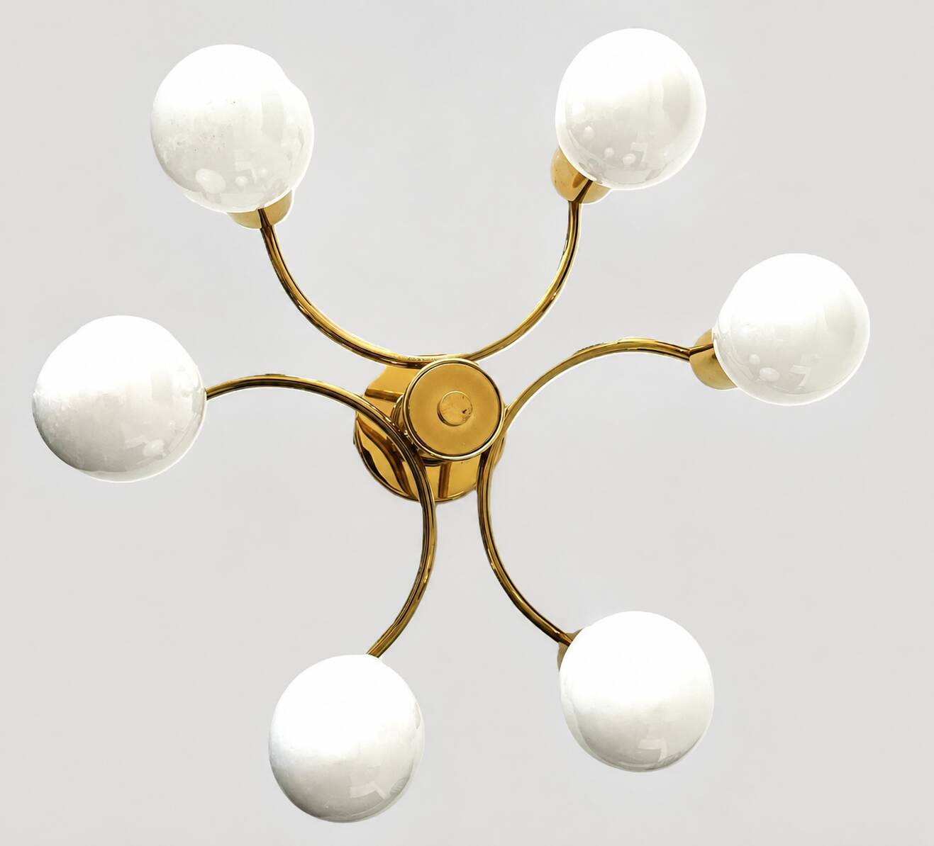 Brass ceiling light in Mid-Century Modern style, Germany, 1970s.
