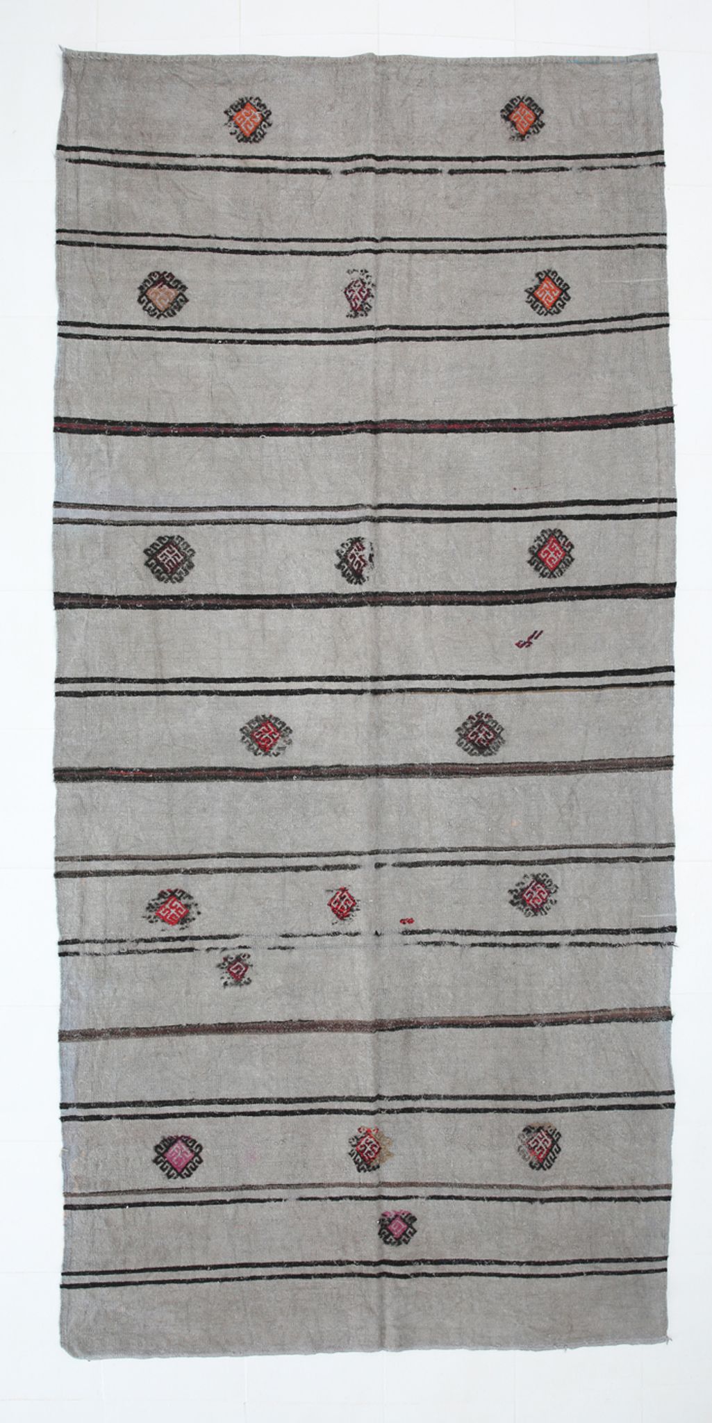 6x12 Gray & Black Modern Hemp Rug, 184x379Cm