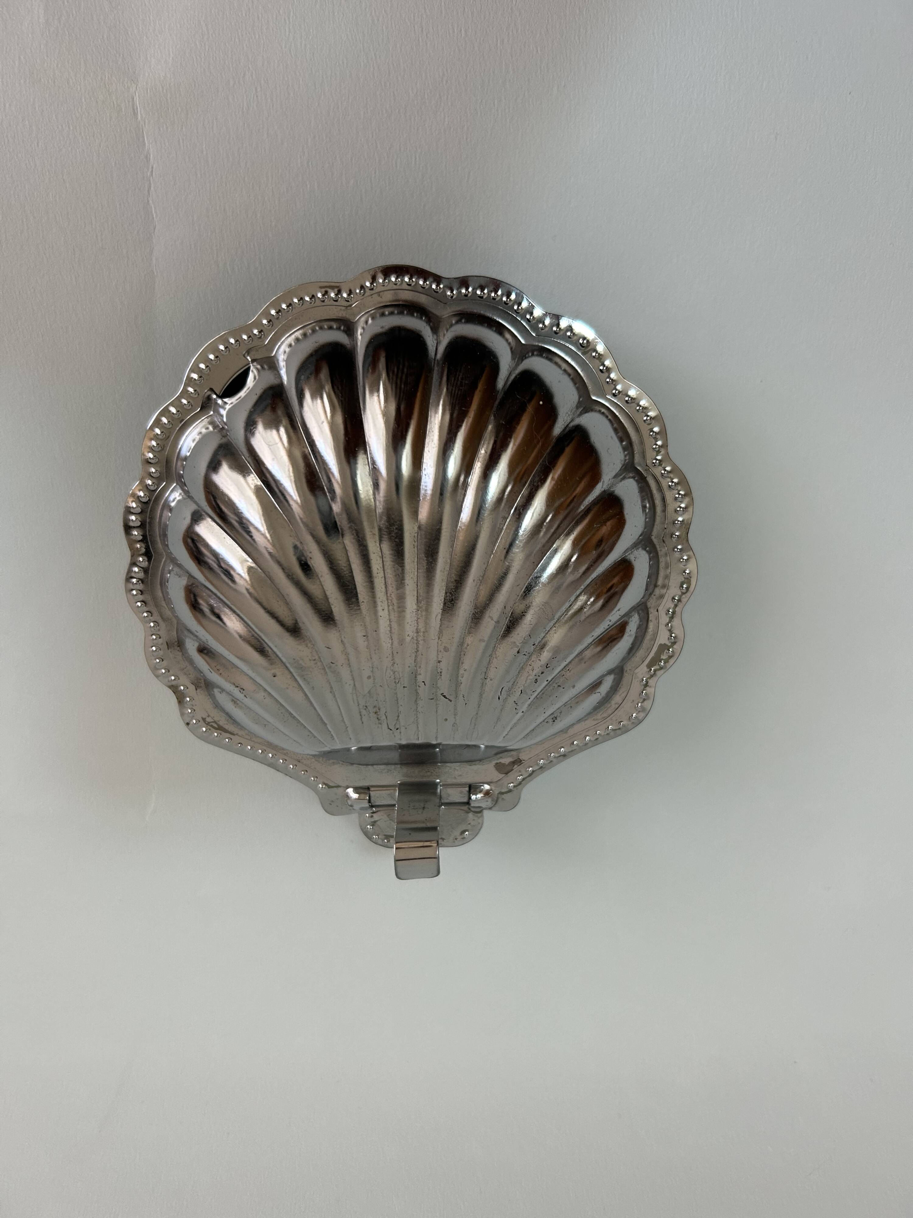 Beurrier coquillage inox et coupelle bleue
