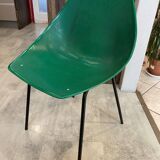 A shell chair by Pierre Guariche for Meurop, green, vintage 1960s