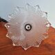 Pair of pendant lights in bronze and scalloped transparent glass