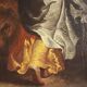 Painting of Daniel in the lion's den, oil on canvas, 17th century.