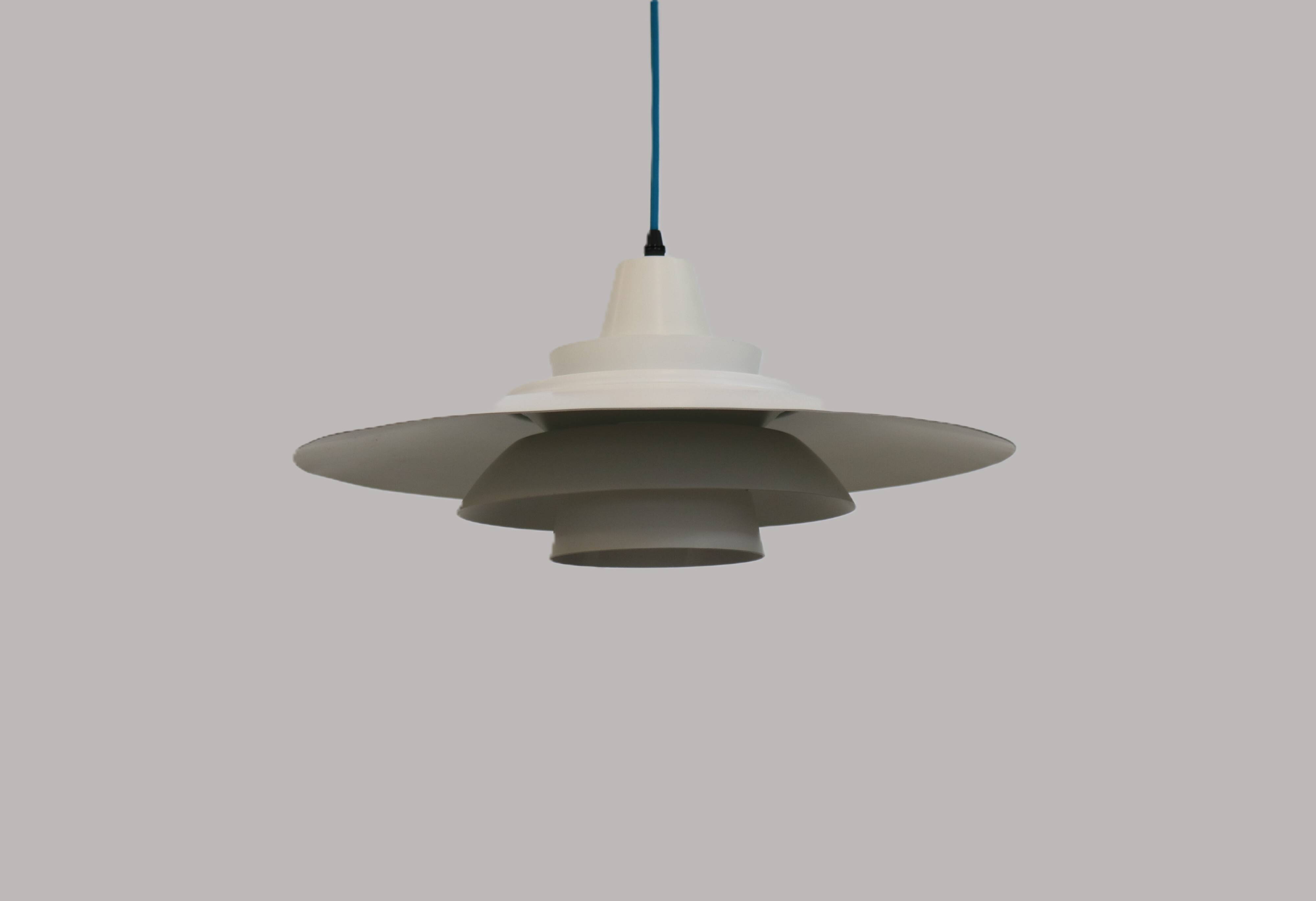 Vintage David Mogensen White Pendant Lamp, Super Light A/S, Danish Mid-Century