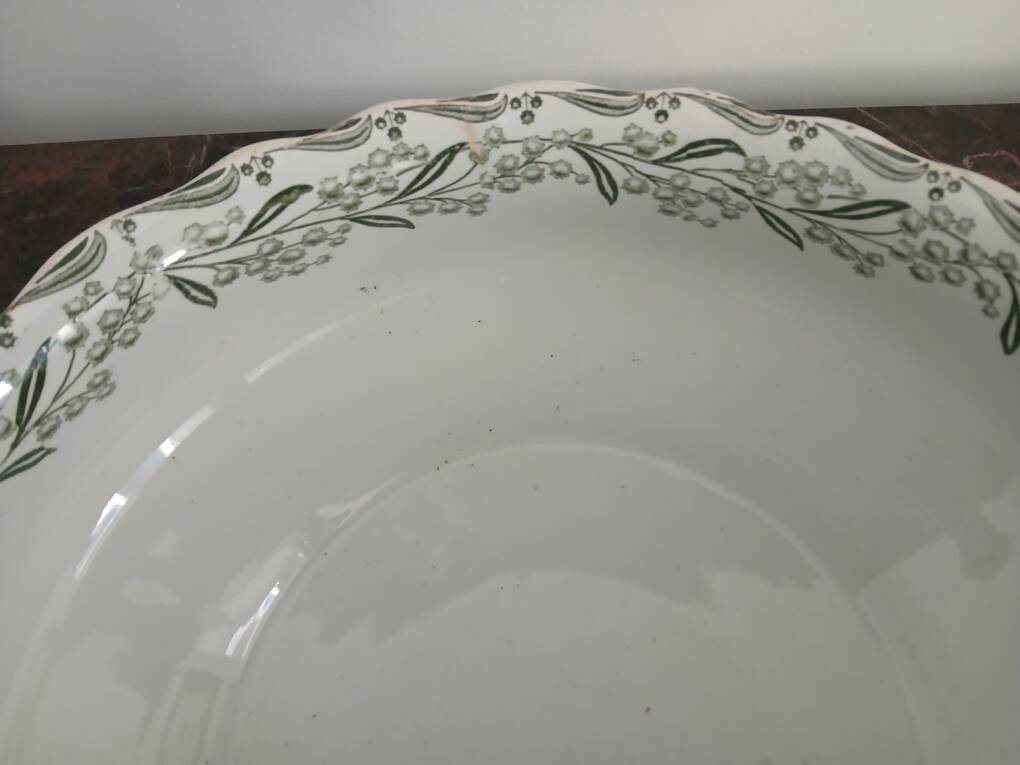 Large Saint-Amand salad bowl with mimosa decoration