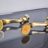 Paire de bougeoirs noeud, design brutaliste, italie, 1970