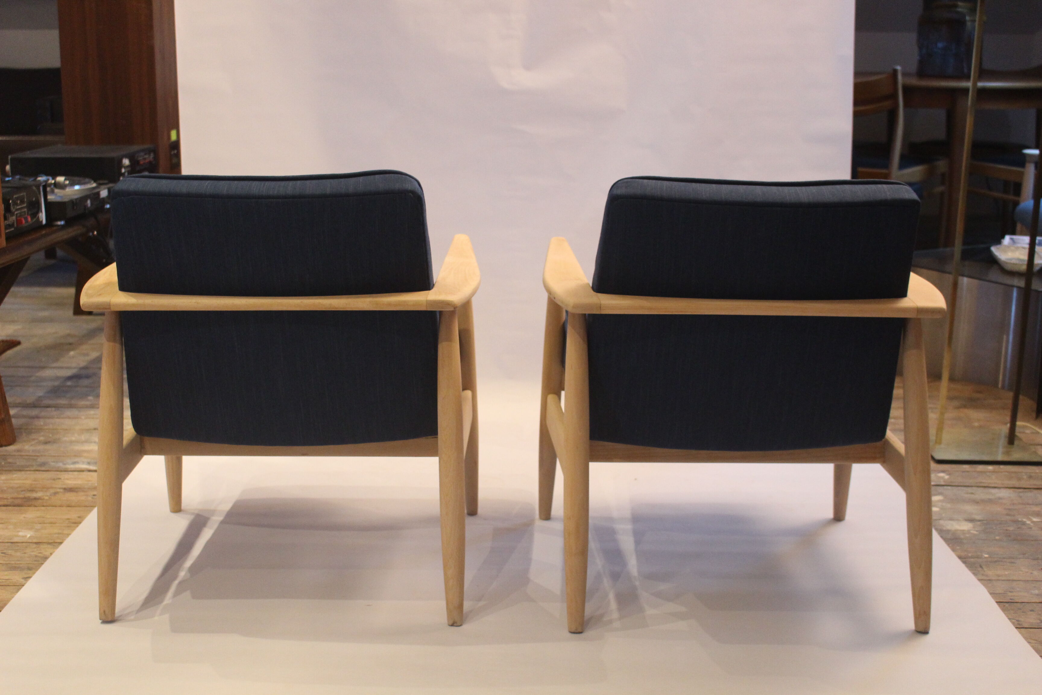 Armchairs created by Mr. Zieliński year 60 blue fabric