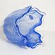 Medium blue Murano glass bowl, mid-century style, Italy, 2000s.