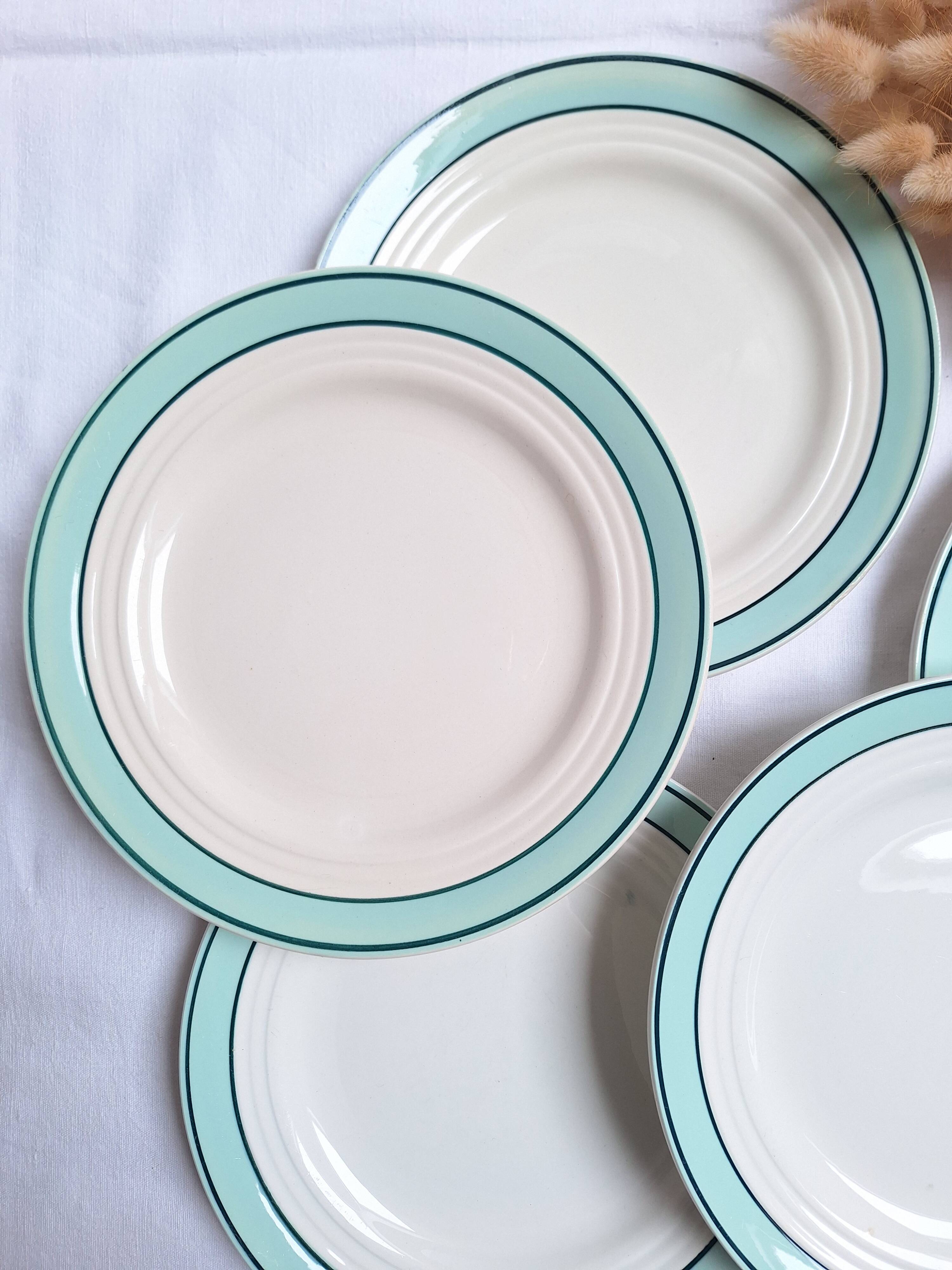 Assiettes plates Céranord - Modèle Amanda vert